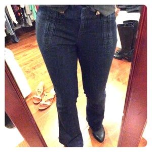 Limited flare dress jeans in dark denim, size 2